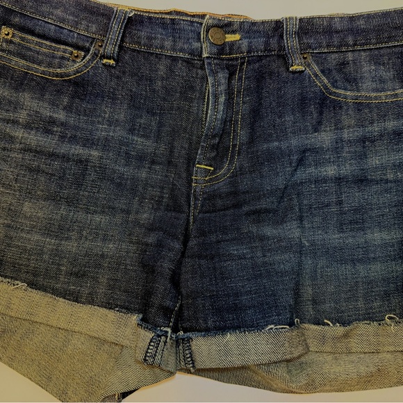 J. Crew Factory Pants - J. Crew Factory Stretch Hipslung Dark Blue Denim Women's Shorts Cuffed S10 EUC